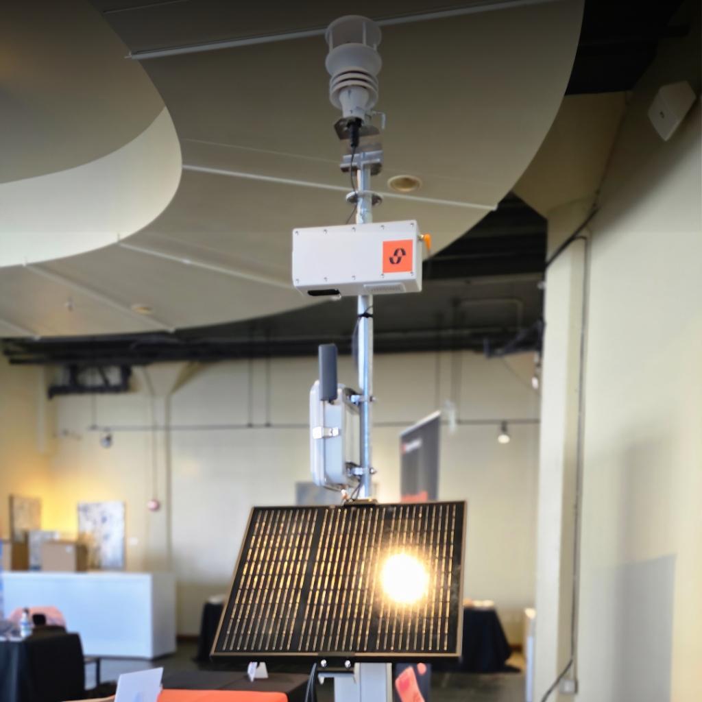 A close up of SkopeOne.io's sensor station at The Energy Summit held at SF Climate Week 2026